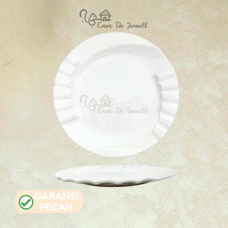 [L3-27] Piring ceper Ukir Piano 12” P/Keramik/Piring ceper aesthetic/Piring ceper polos putih