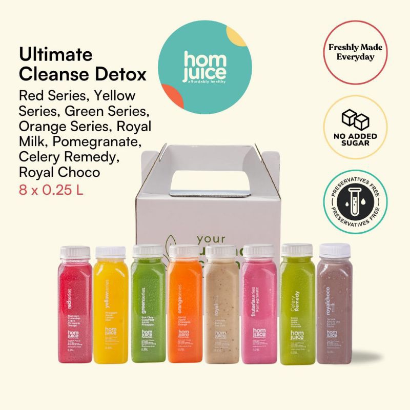 

Homjuice - Ultimate Cleanse Detox 8 x 250 ml (Cold-Pressed Juice/Jus/Detox)