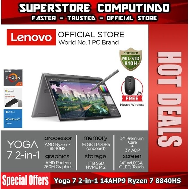 Lenovo Yoga 7 2-in-1 14AHP9 Ryzen 7 8840HS 16GB 1TB W11 OHS