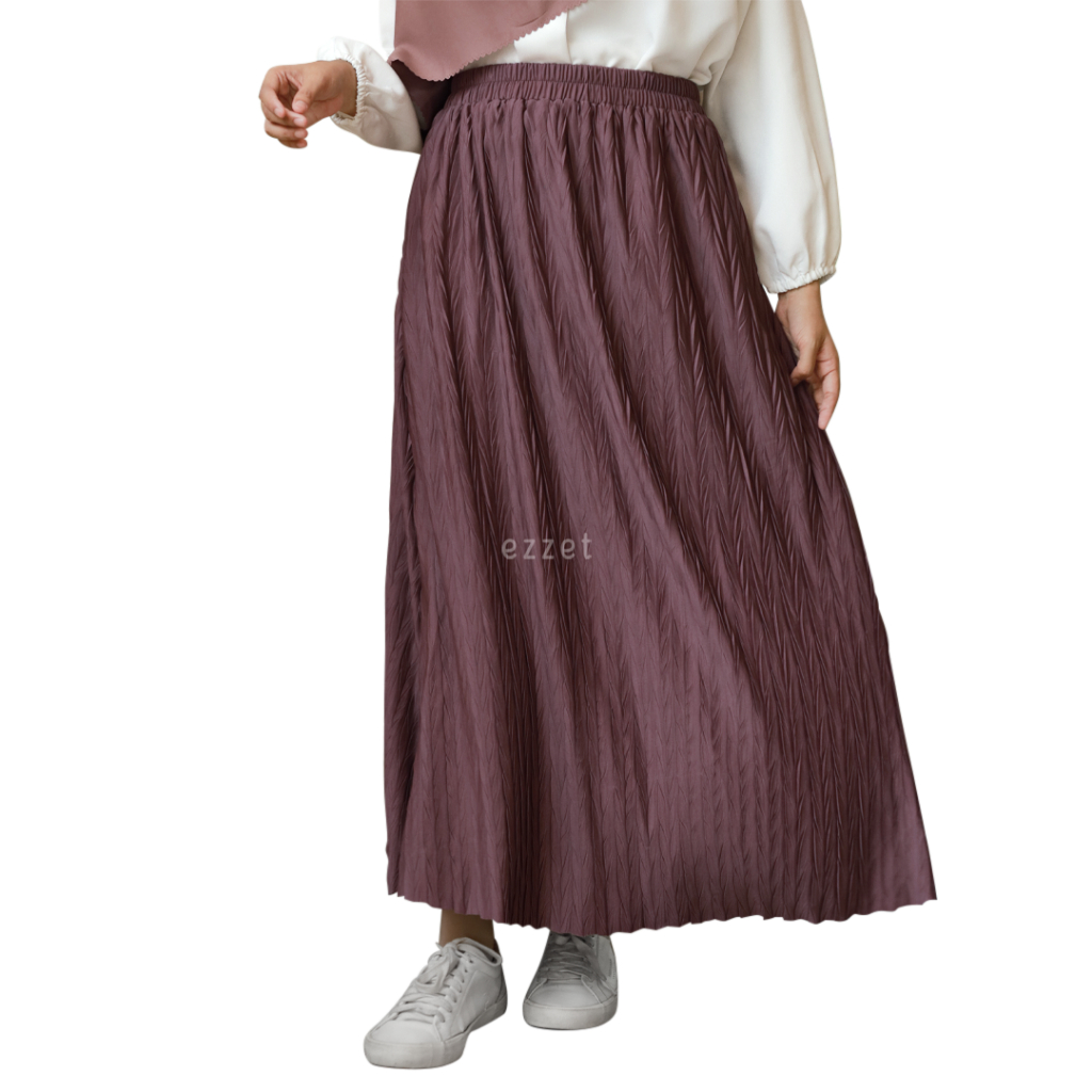 EZZET - Adiva Rok Dewasa Plisket Premium Korean Style Pleats Skirt Jumbo