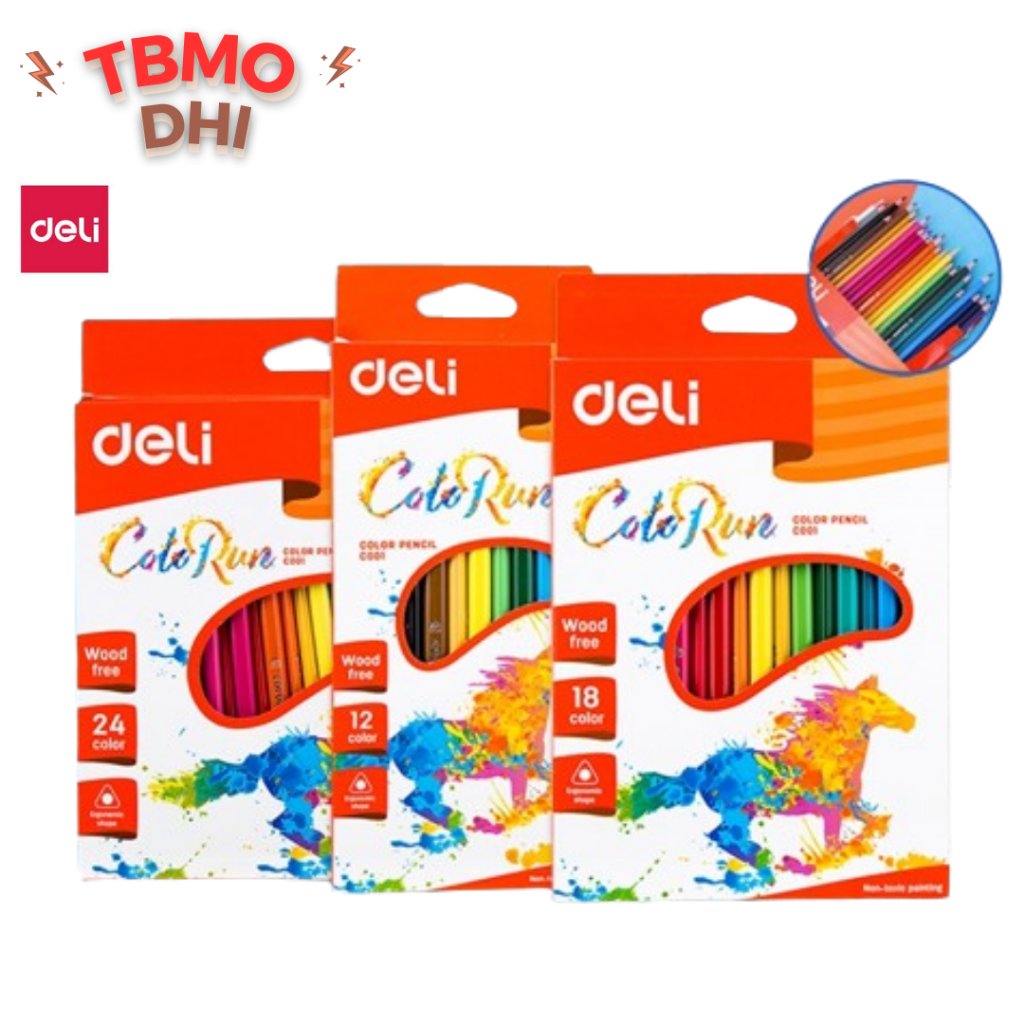 

Deli Pensil Warna- Bentuk segitiga ergonomis Warna cerah cat tidak beracun EC00120