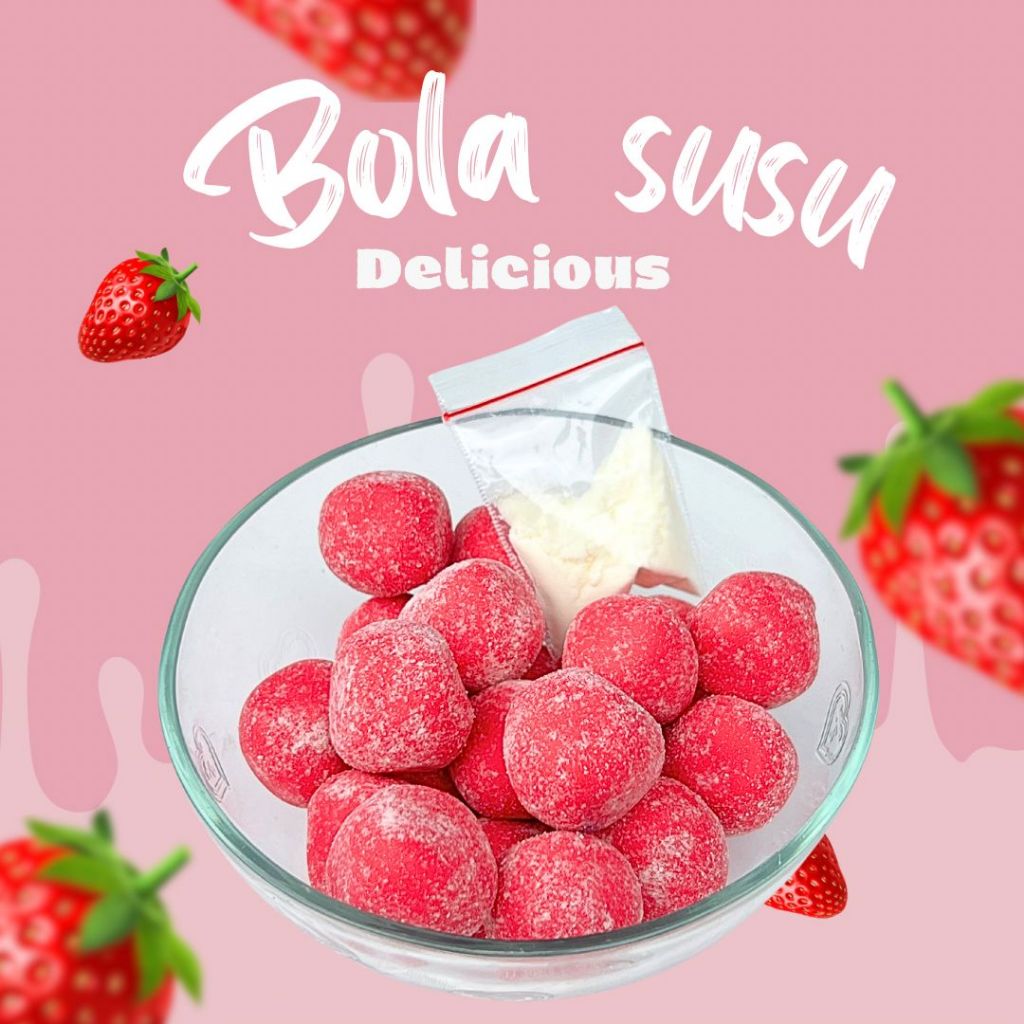 

[New] Bola Susu STRAWBERRY Premium 250gr By GudangSnackTgr Manis Gurih