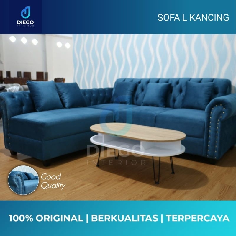 Sofa L Kancing Sofa L minimalis