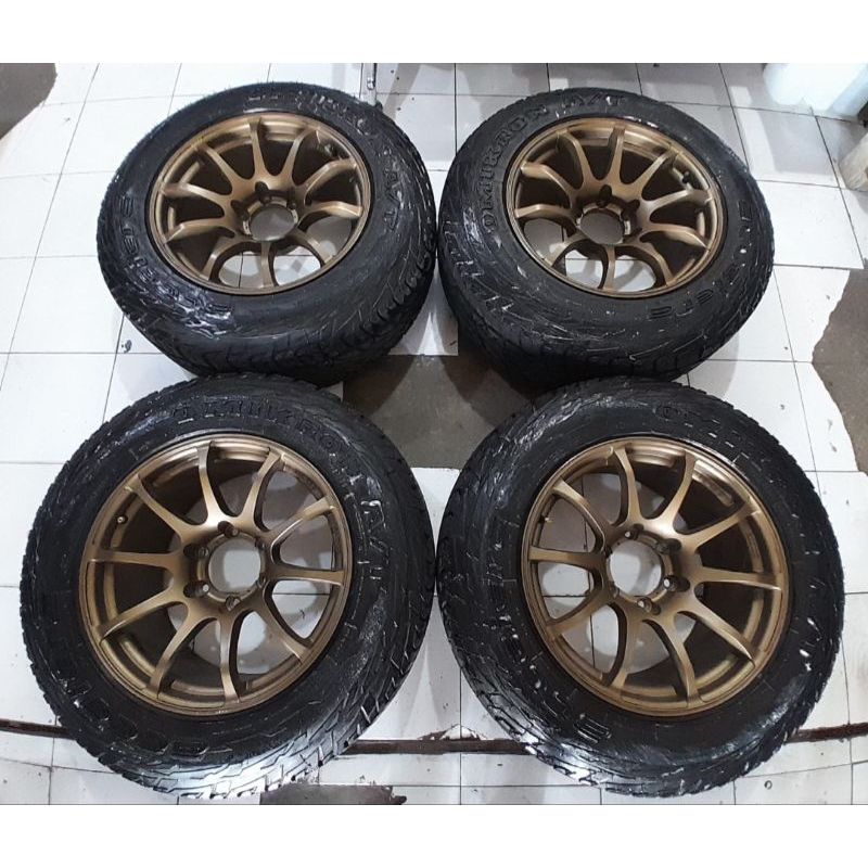 Velg mobil bekas hsr hiroshima ring 18 lubang 6x139 + ban bekas 265 65 r18