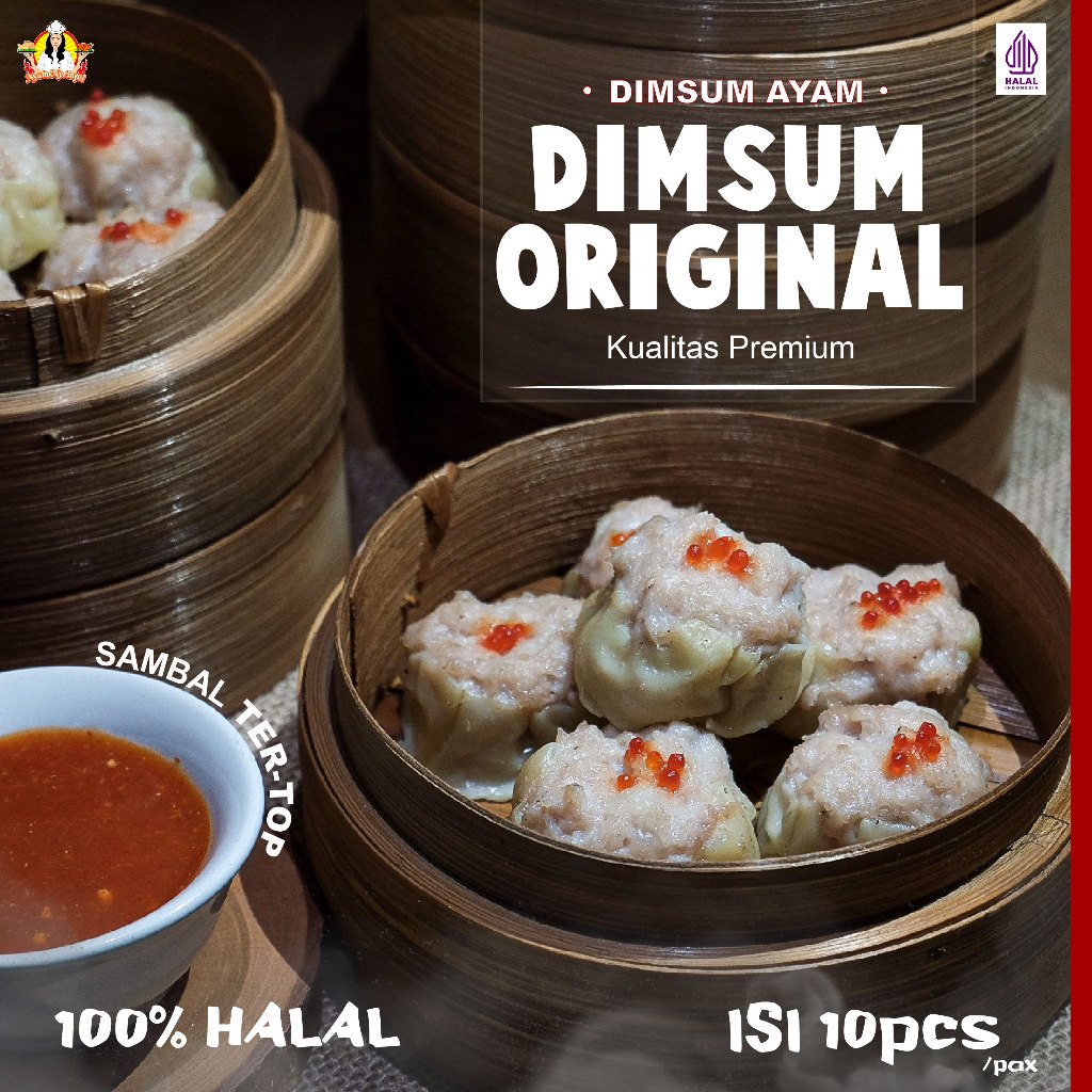 

DIMSUM AYAM ORIGINAL PREMIUM ISI 10 PCS - DIMSUM 100% HALAL (FROZEN) + SAUS KHAS