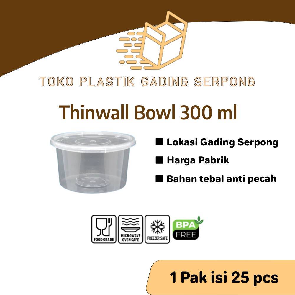 Thinwall Rice Bowl 300ML | Thinwall Bulat | Cup Puding 300 ML