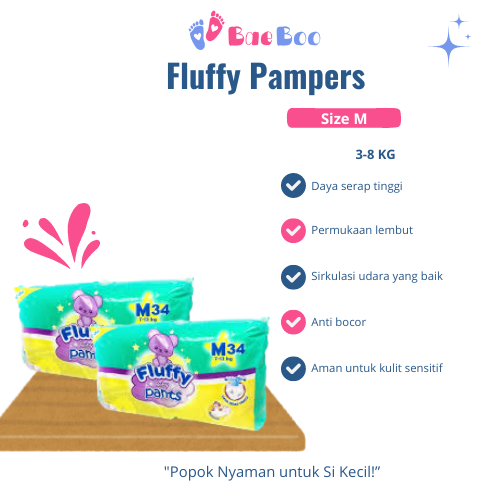 Fluffy Pants Pampers Size M- BB