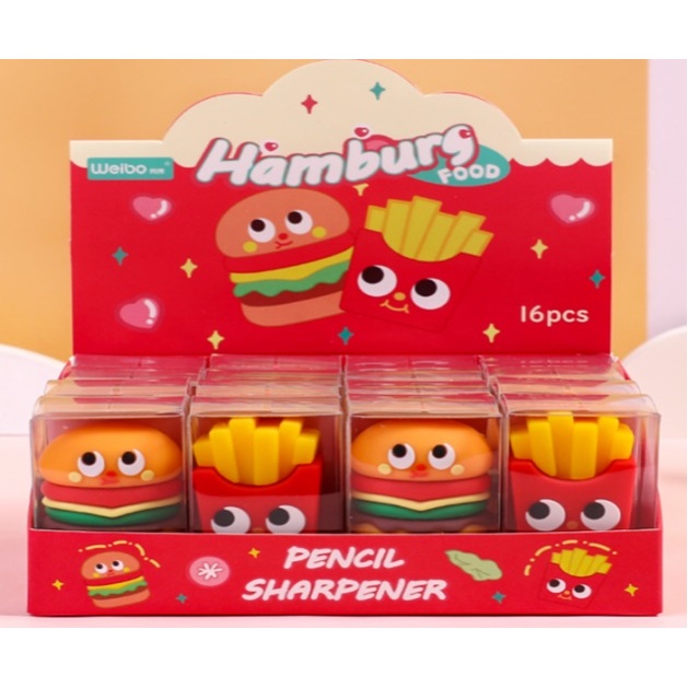 

Rautan Pensil/Serutan Pensil 1 Lubang Lucu Karakter Makanan Alat Tulis Sekaligus Mainan Anak - WB-71