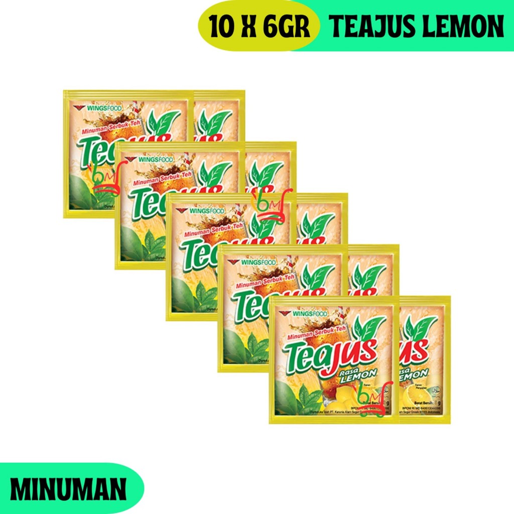 

Tea Jus Lemon Renceng 10 Sachet Minuman Teh Rasa Lemon