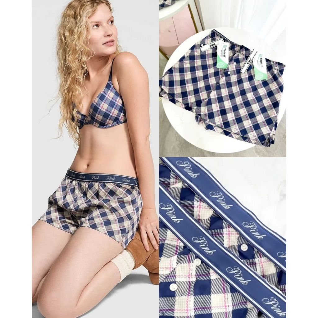 Celana Pendek Wanita Hotpants VS Pink Tencel Boxy Short Pants