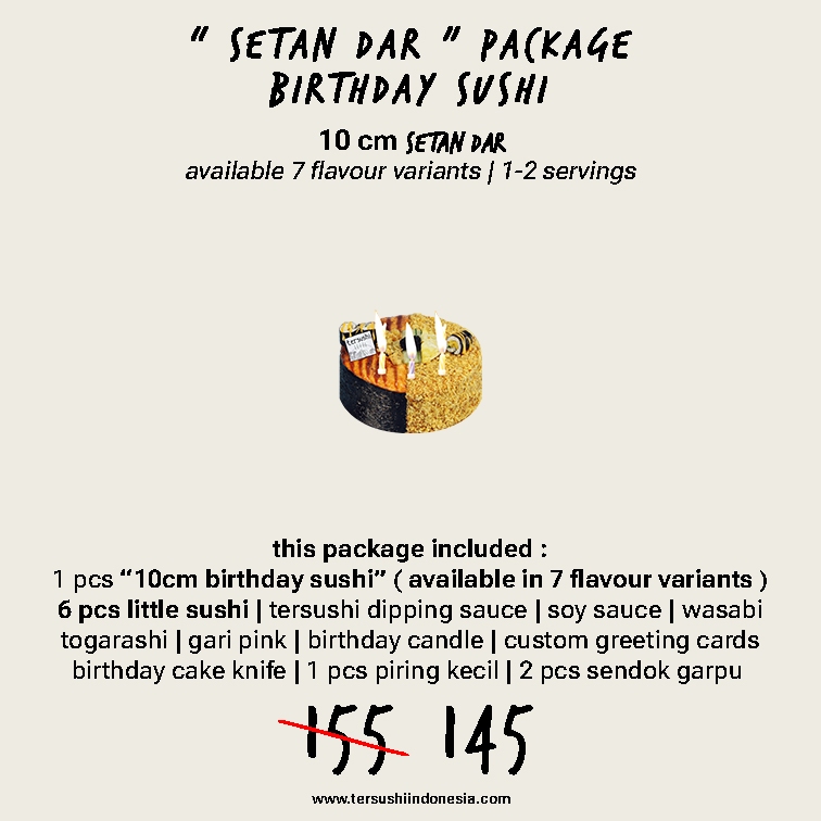 

Birthday Sushi Setan Dar Package 10 Cm