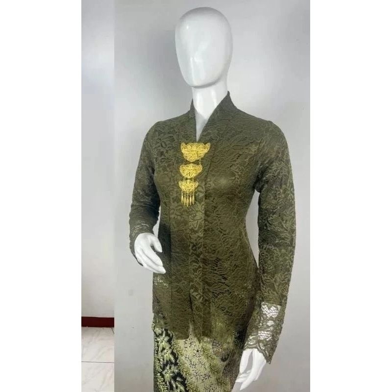Atasan Kebaya Brokat Floy Lengan Panjang / Atasan Kebaya Kartini Brokat / Kebaya Kutubaru Floy / Keb