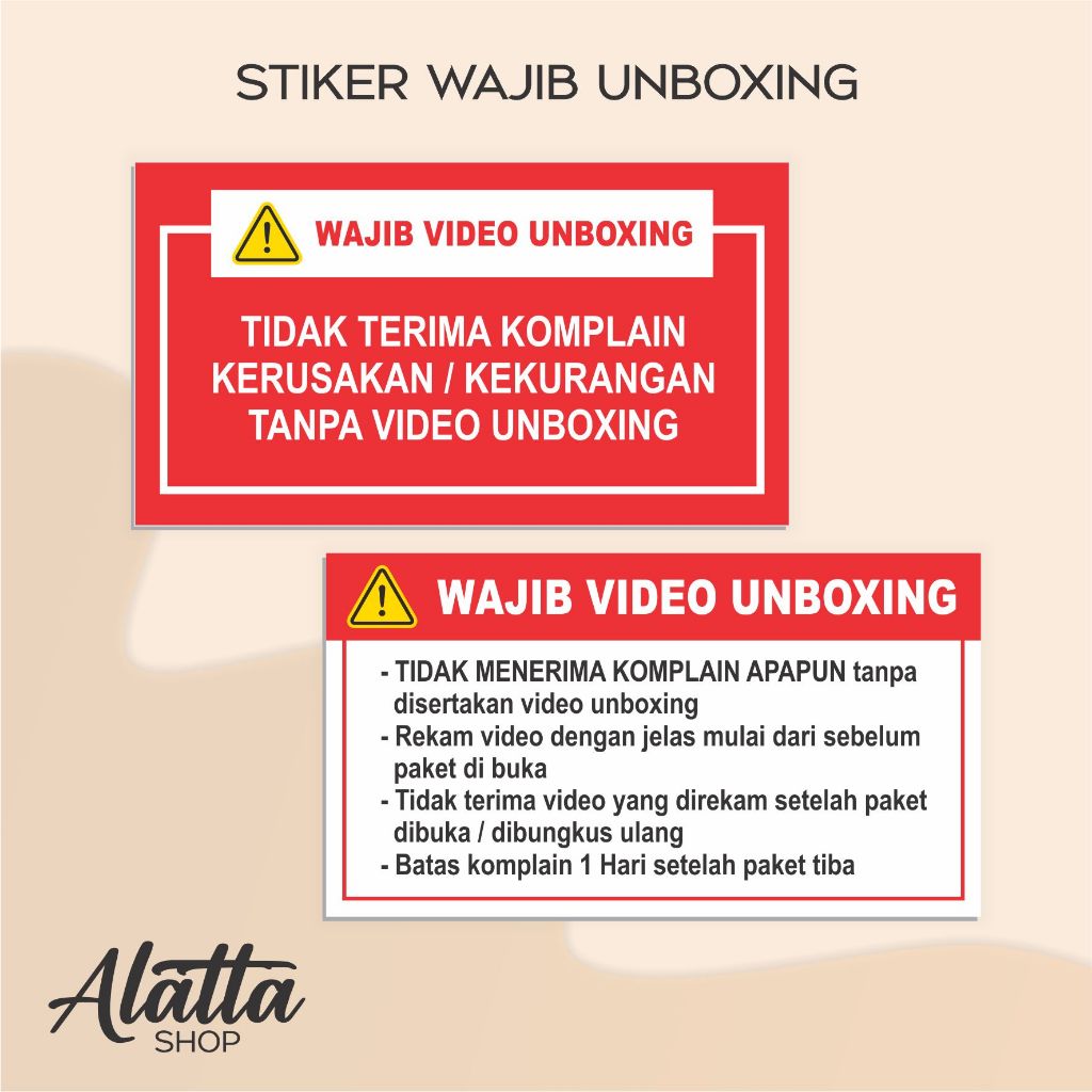 

STIKER WAJIB VIDEO UNBOXING Sticker Label Olshop Stiker Unboxing Paket