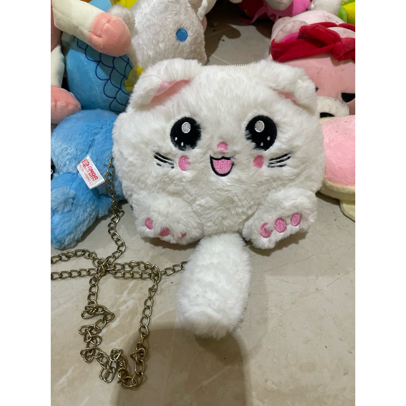 tas boneka kucing lembut lucu