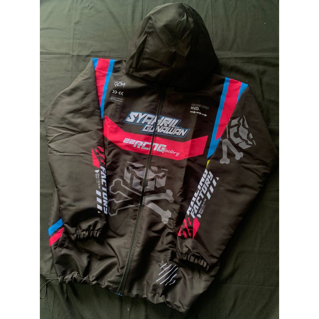 JAKET RACING TASLAN WATERPROOF KOMUNITAS SUPERMOTO CUSTOM DESIGN SUKA SUKA