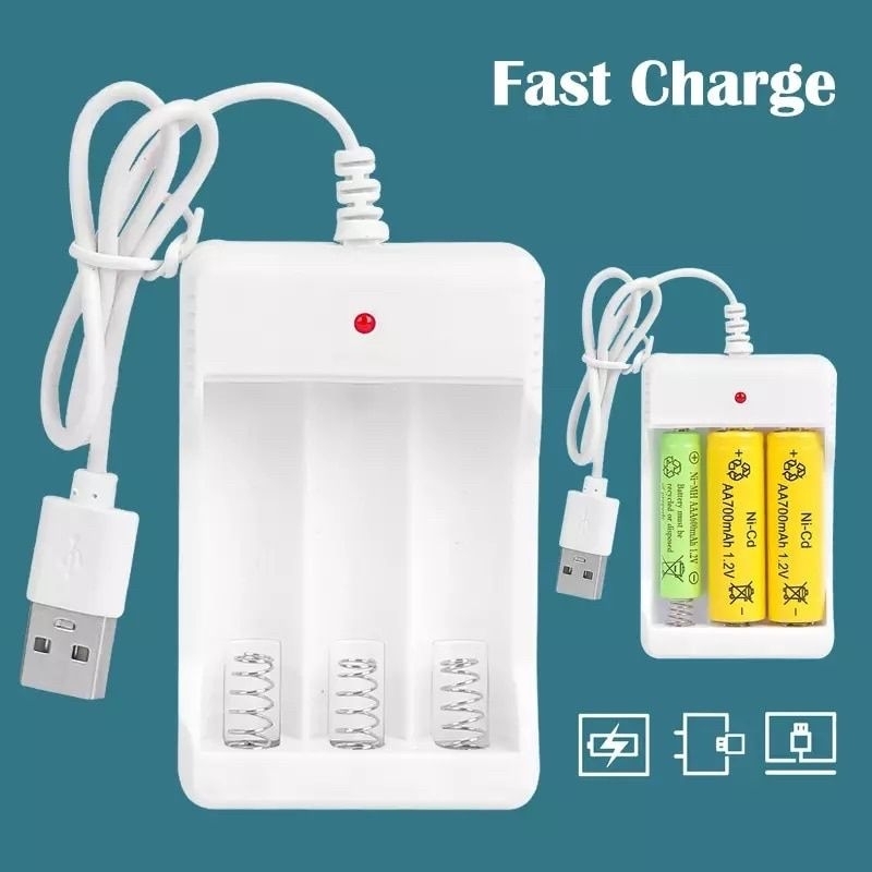 CHARGER 3 SLOT/BATERAI CAS/BATRE CHARGER AA DAN AAA/BATERAI ISI ULANG