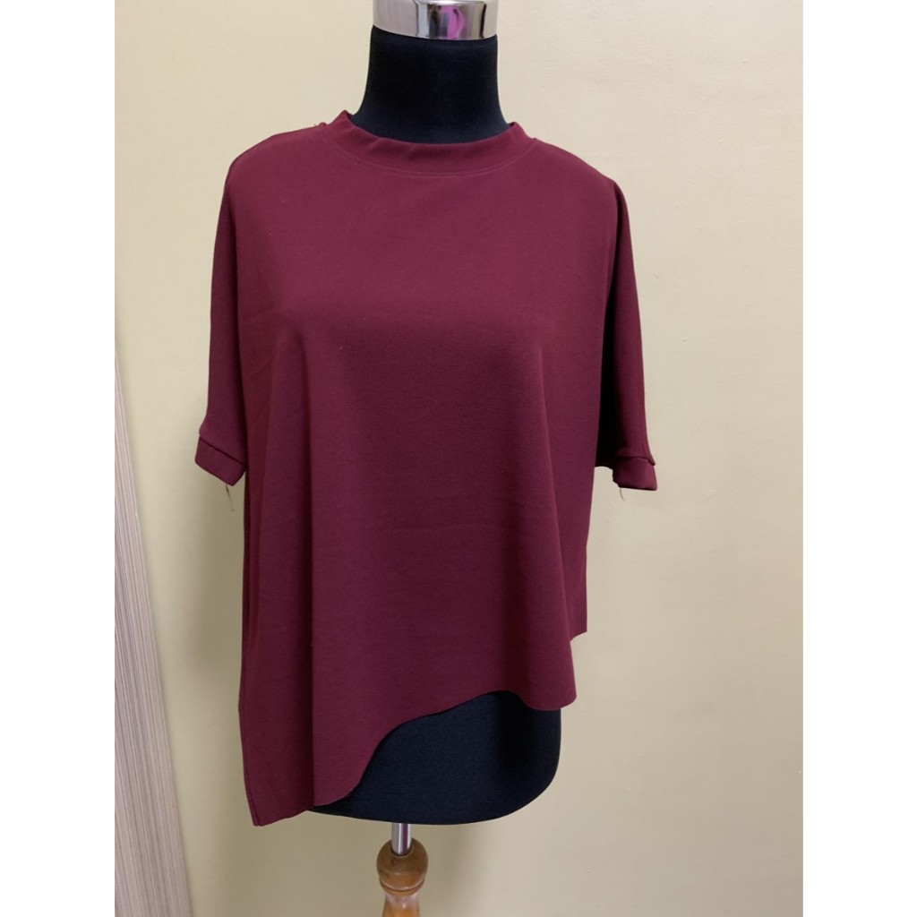 Baju atasan blouse wanita merah maroon Ld 64 Pjg 57