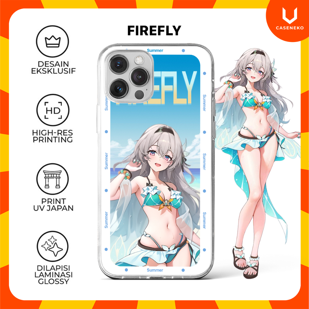 Custom Case Firefly Hotaru Honkai Star Rail HSR Beach Casing HP 1