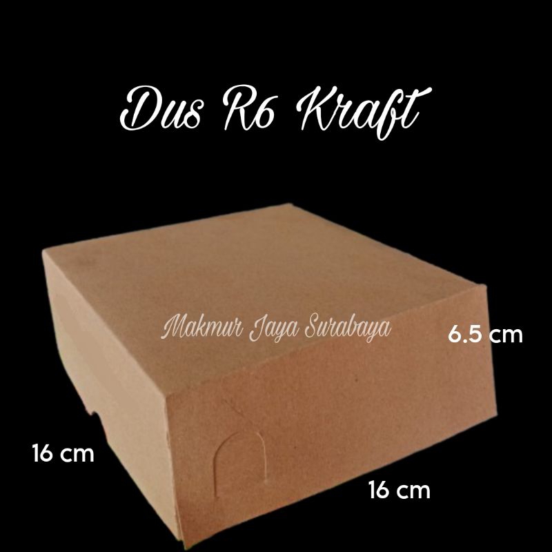 

Dus Kraft Coklat R6 16x16x6.5 cm/Dos R6 Kraft/Dus R6 Coklat/Dus 16x16/Dus Kue Roti/Dus Kue isi 6/Dus Kue Hajatan/Dus R6 Murah