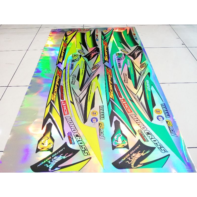 stiker striping Scorpio Steko/stebo tangki hitam body hitam