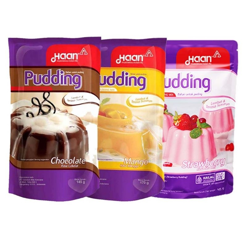 

Haan pudding strawberry / coklat / mangga 145 gram