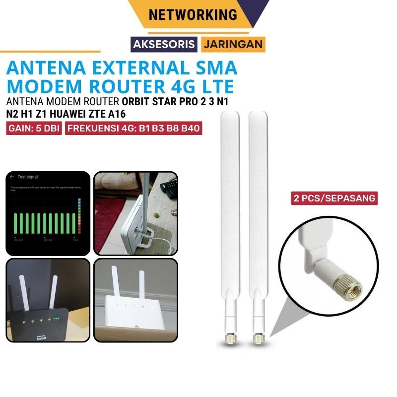 Penguat Jaringan Antena Modem Router Orbit Star Pro 2 3 N1 N2 H1 Z1 Huawei ZTE A16 4G LTE TDD FDD BA