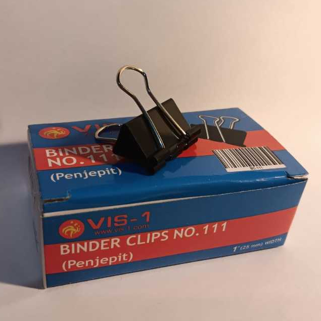 

Binder Clip No. 111 VIS-1 Klip Penjepit Kertas 1 Pack Isi 12 Pcs