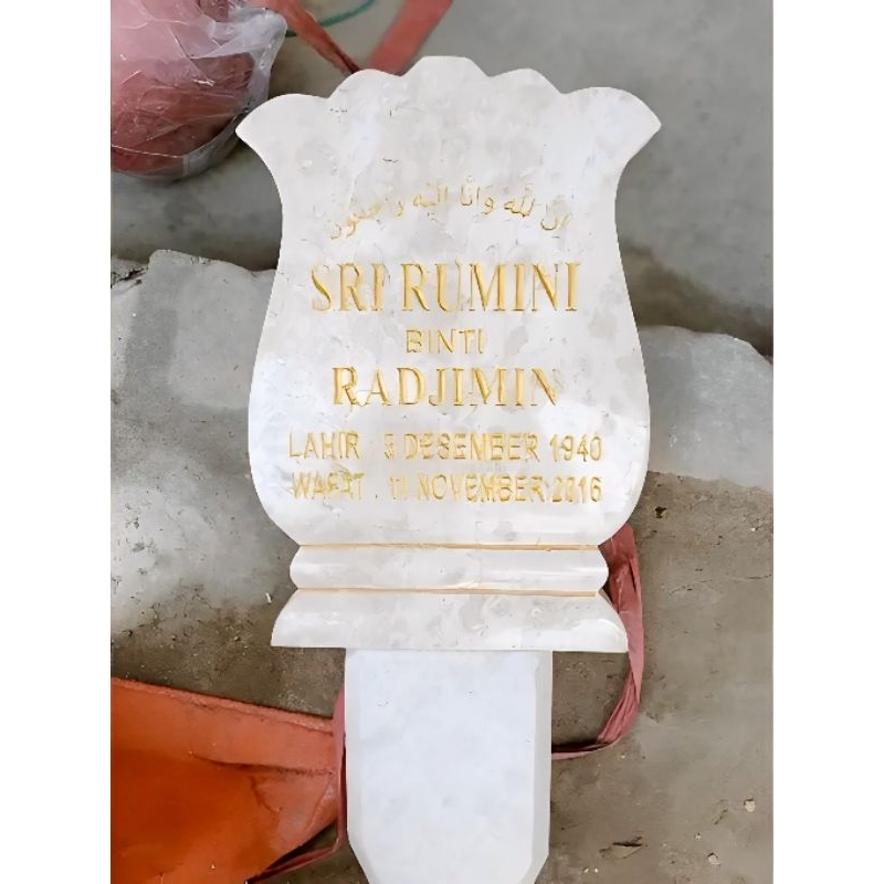 Nisan Ukir Batu Marmer Utuh