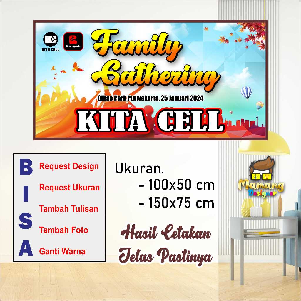 Custom Banner Spanduk MMT Untuk Family Gathering atau Liburan bb