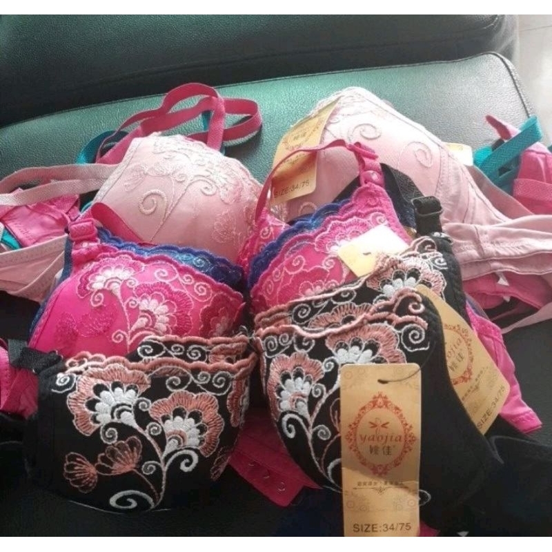 BH BRA BUSA TANPA KAWAT / MOTIF BORDIR / KAIT 2 / Size 34