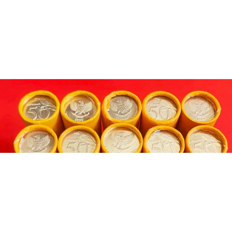 1 Roll koin 50 Kepodang thn 1999 Original Lustre