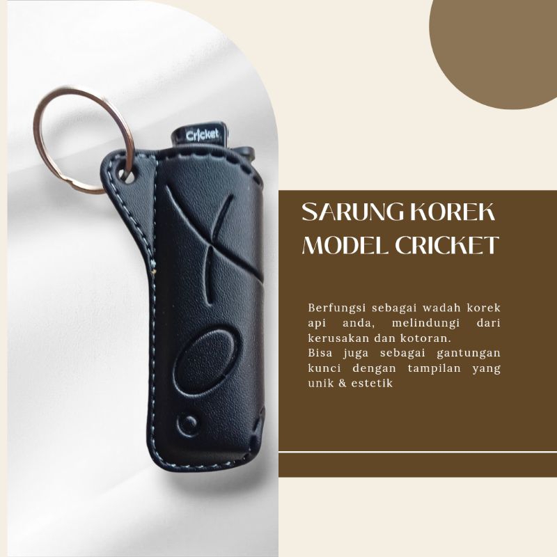 Sarung Korek Cricket Gantungan kunci Wadah korek Lighter Keychain