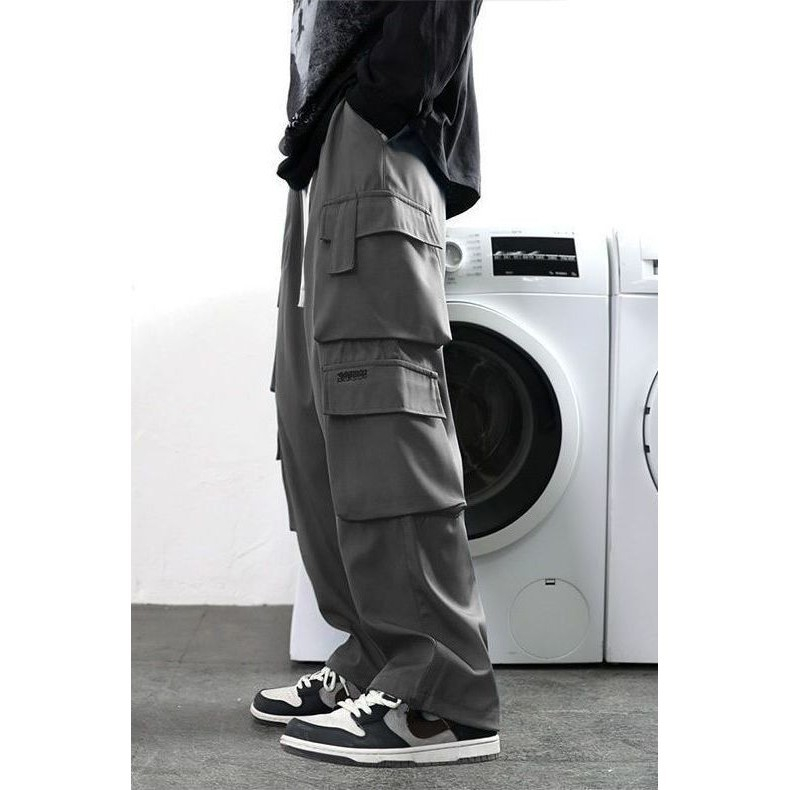 Baju Kodok Pria, Celana Panjang Kasual Multi-saku untuk Lelaki