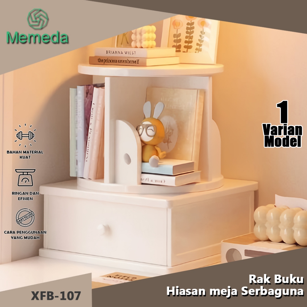 Rak buku berlapis-lapis di atas meja, desktop asrama, rak sederhana berputar, rak kecil di atas meja