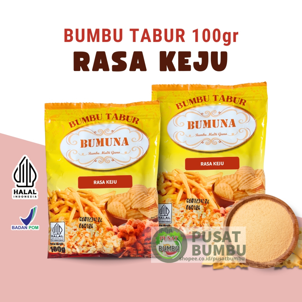 

Bumbu Tabur Rasa Keju 100 gr BUMUNA Bumbu Tabur Aneka Keripik Ayam Pok Pok Makaroni Snack Mie Lidi