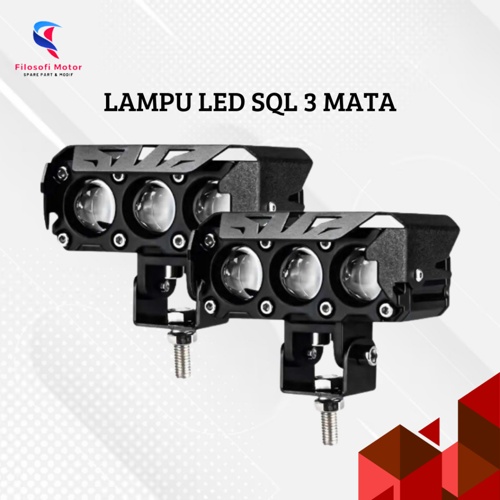 Lampu Tembak LED Laser/Lampu Sorot Laser Q9 3 Mata 2 Warna/HI LOW 60 WATT LAMPU TEMBAK MOTOR MOBIL/3