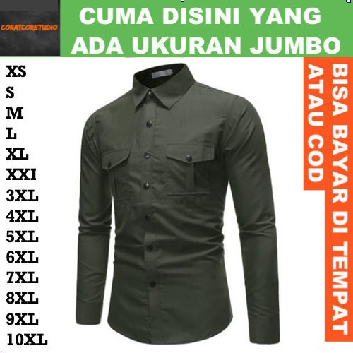 5XL 4XL 3XL XXL XL L M S XS 9XL 8XL 7XL 6XL T Shirt Kemeja Pria Hem Cowok Jumbo Big Size Lengan Panj