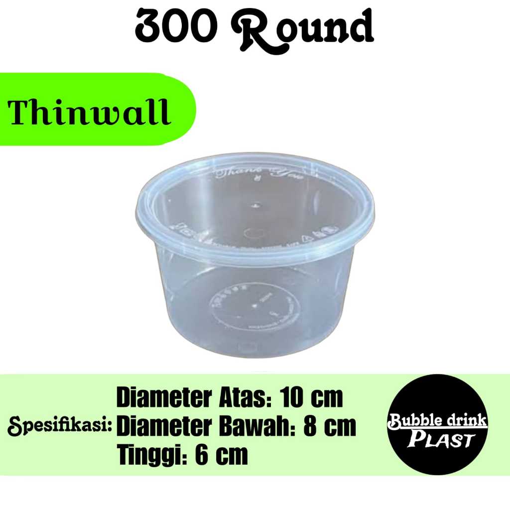 Thinwall DM 300Ml R - Thinwall 300ML Round - Thinwall Mangkok Datar