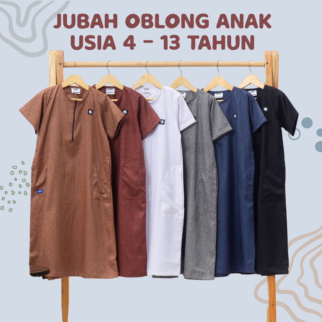 Jubah Oblong Anak Baju Jubah Anak 4 - 13 Tahun Baju Jubah Pria Jubah Anak Laki Laki Jubah Haramain J