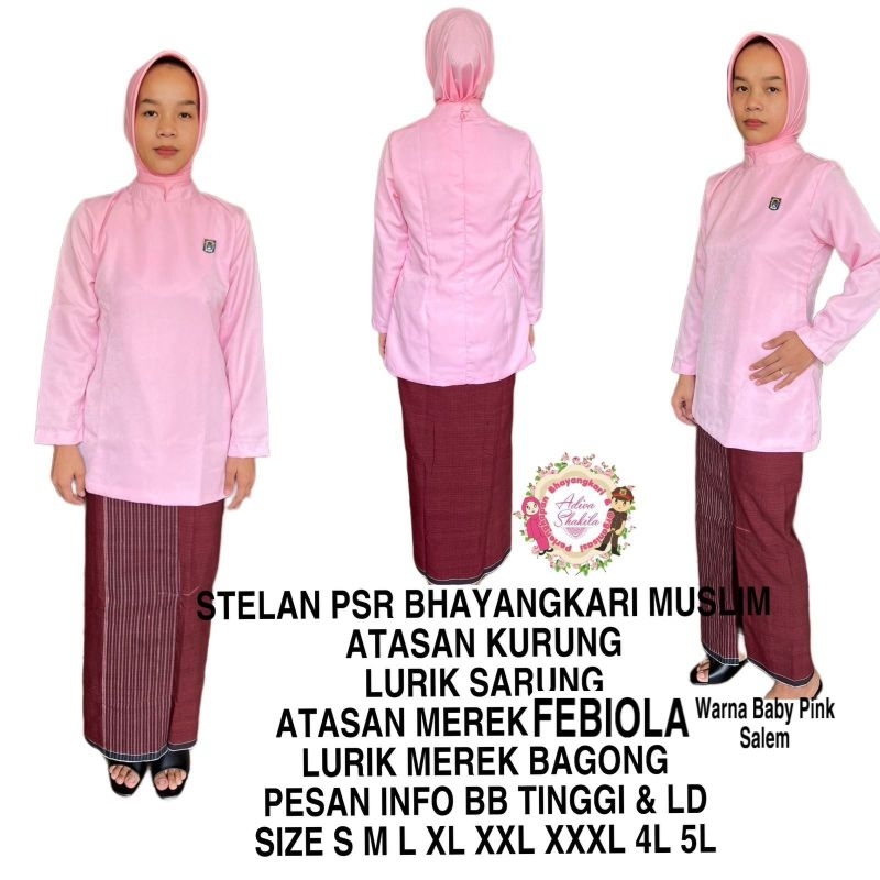 STELAN KEBAYA PSR Bhayangkari muslim MODEL BAJU KURUNG SUDAH JAHIT
