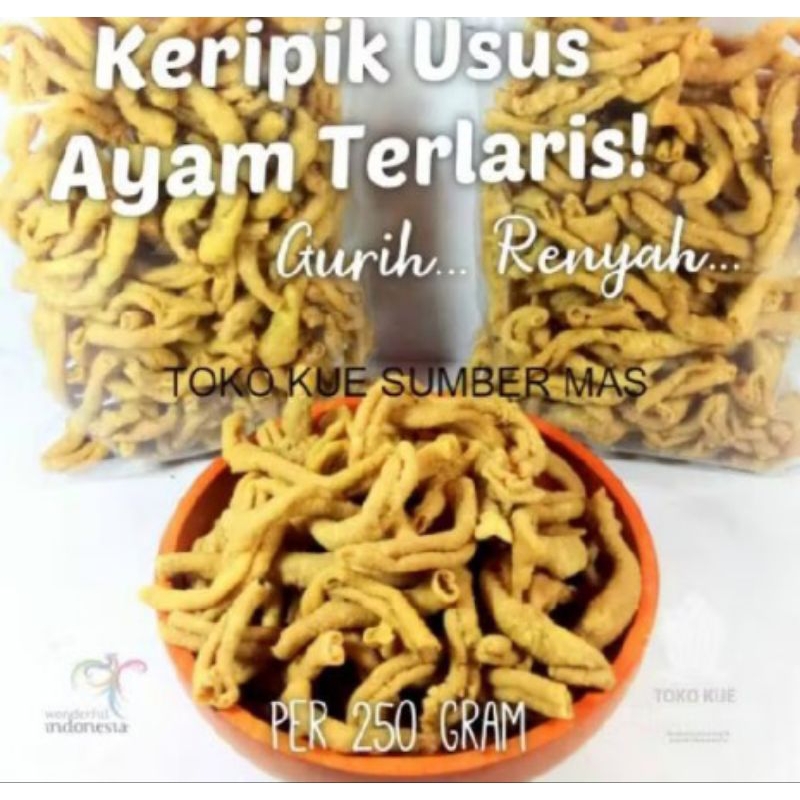 

KERIPIK USUS 250 gr / KRIPIK USUS AYAM / KERIPIK USUS KILOAN / KERIPIK USUS ASIN GURIH / PEDES DAUN JERUK