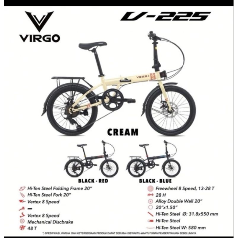 Sepeda Lipat 20 Pasific Virgo V225 V 225