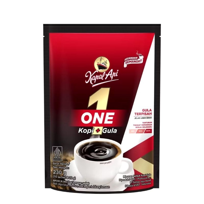 

Kapal api one bag kopi+gula 10pcsx23gr .