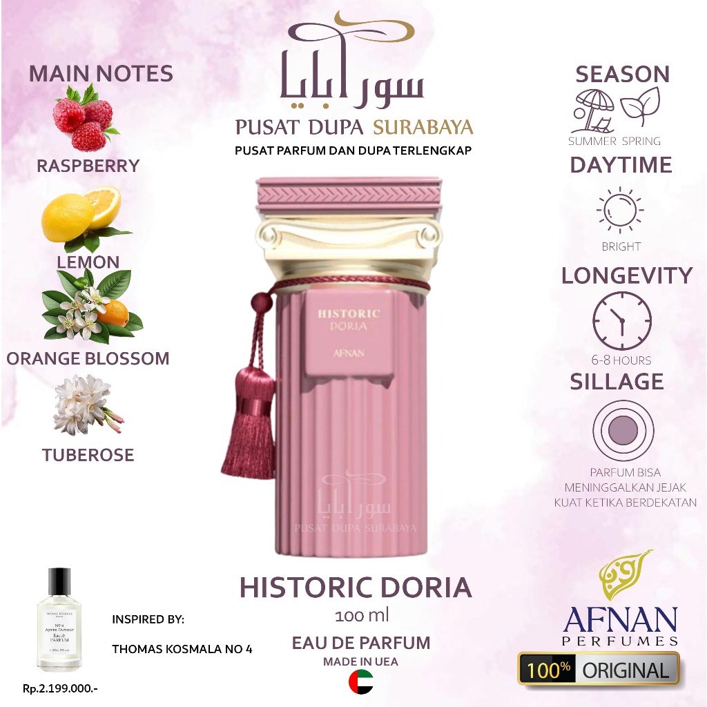 Parfum Asli Arab Original Premium Afnan Parfume/ historic doria
