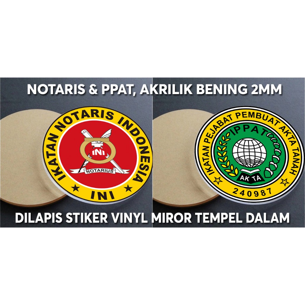 

AKRILIK BENING 2MM, LAPIS STIKER MIROR TEMPEL DALAM. NOTARIS DAN PPAT