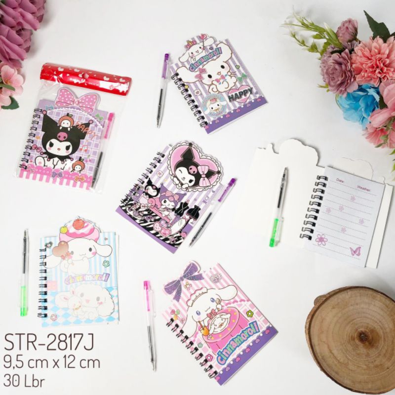 

DSB 11 note + pen sanrio Buku saku Notes a7 sanrio Note buku jurnal free pen