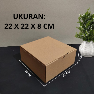 

(10Pcs) Kardus Eflute Karton Box Kotak Kue Hampers 22 cm x 22 cm x 8 cm