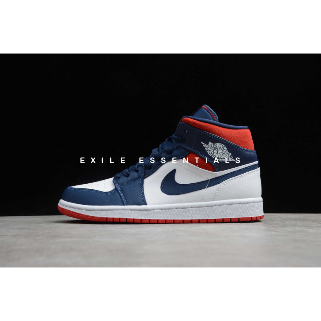 [READY STOCK SIZE 41] Nike Air Jordan 1 Mid SE Olympic USA (Midnight Navy)