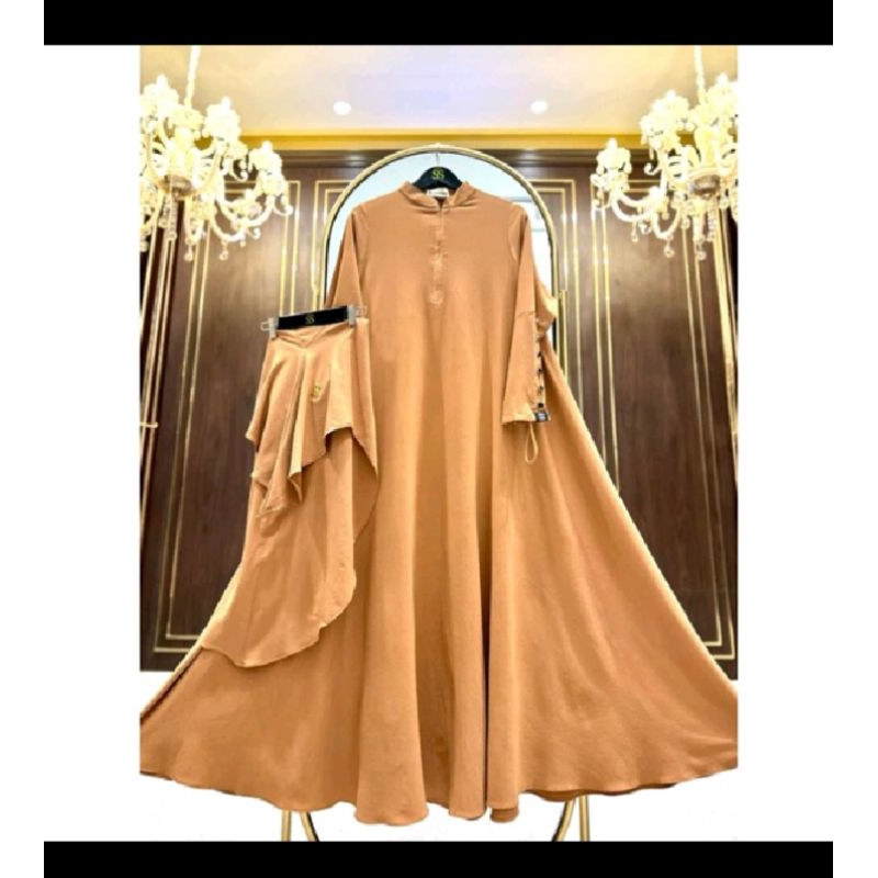 gamis polos Khimar davinci Shella saukia