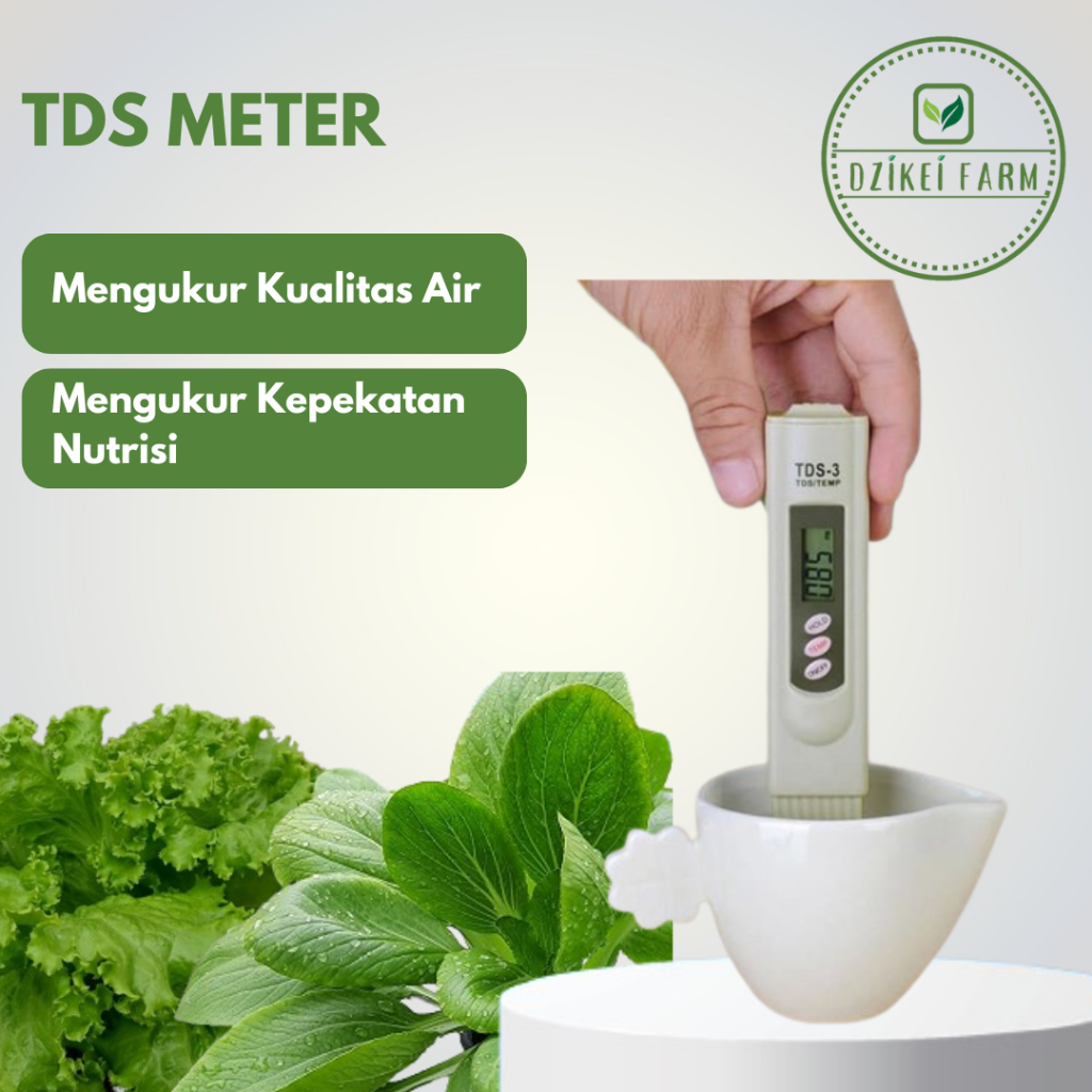 TDS Meter Hidroponik Digital Untuk Alat Ukur Nutrisi Hidroponik / Air Minum / Laboratorium
